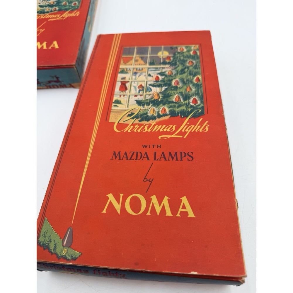 VTG Noma Christmas Lights w Mazda Lights Original Box Incomplete Set 1940s